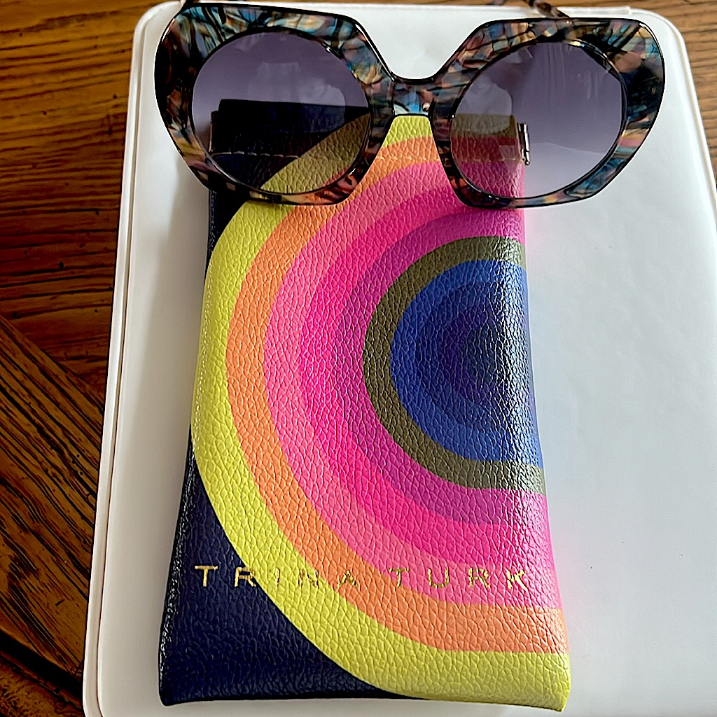 Nwot Trinaturk Regatta Watercolorssunglasses+Case. Perfect.Browncarmel Blue